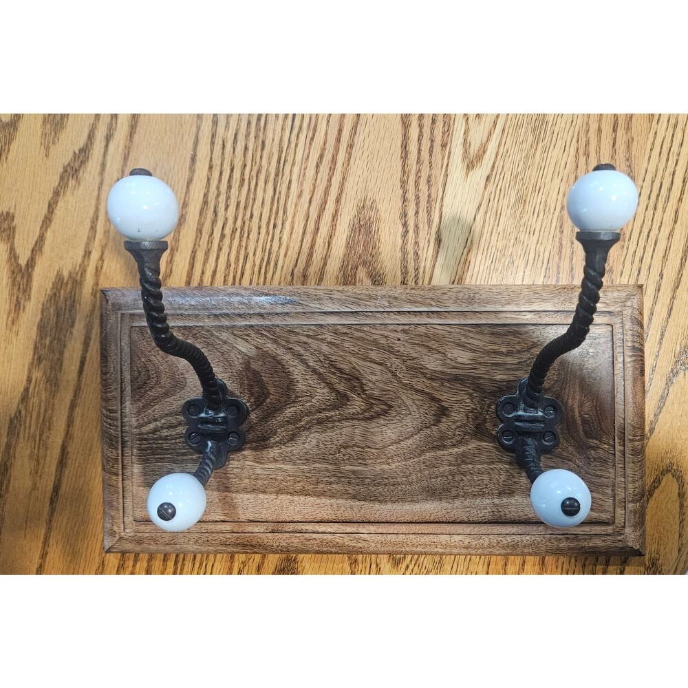 Vintage set of three dual large homemade wall hooks